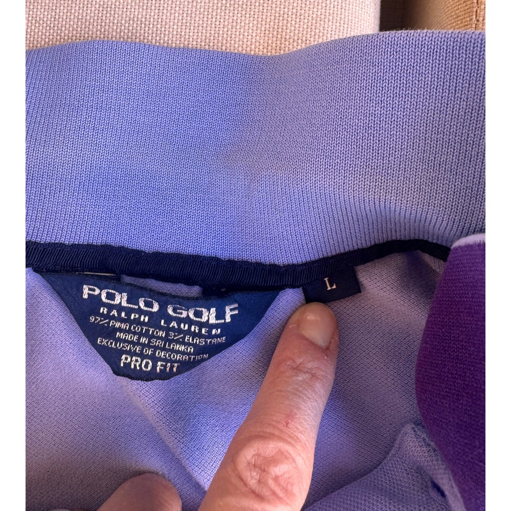 Polo Golf Ralph Lauren Mens L Purple Pro Fit Pima Cotton Short Sleeve Polo Shirt - Picture 3 of 7